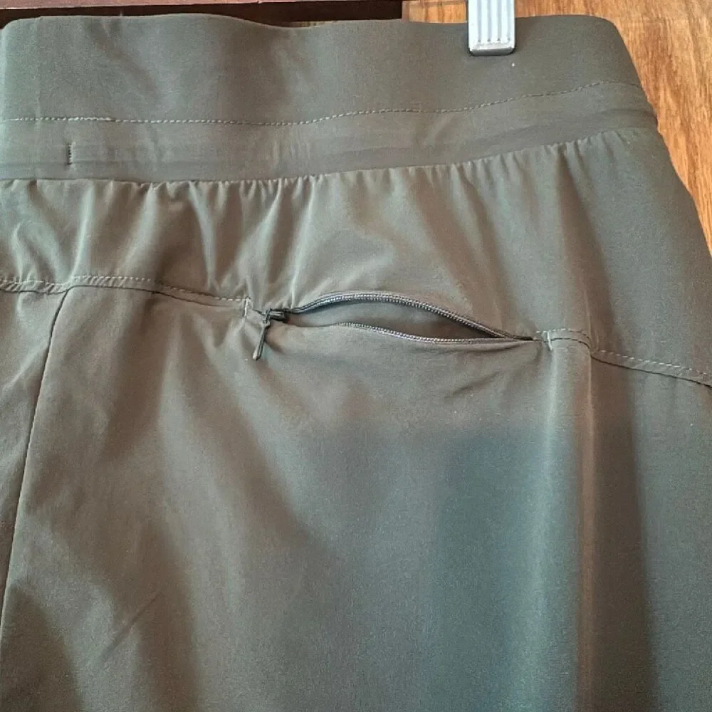 NIKE Bliss Luxe Training Pants 7/8 Army Green Dri-Fit Drawstring XL